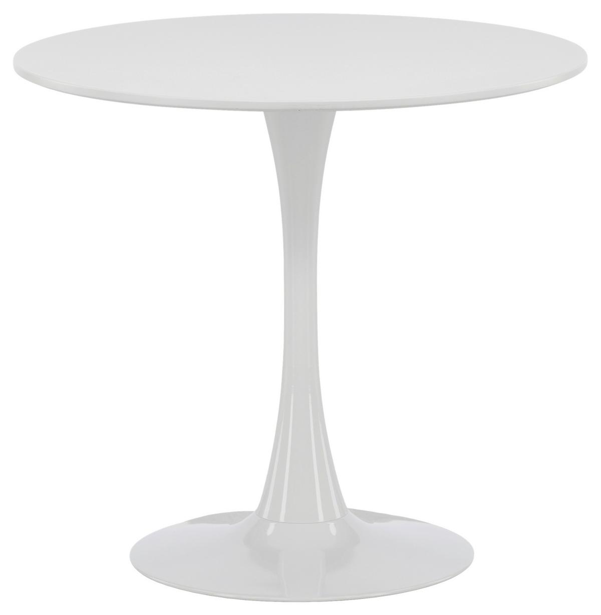 Esstisch Hamden - Hellgrau/Weiß, Design, Holzwerkstoff/Metall (80/80/75cm) - Livetastic