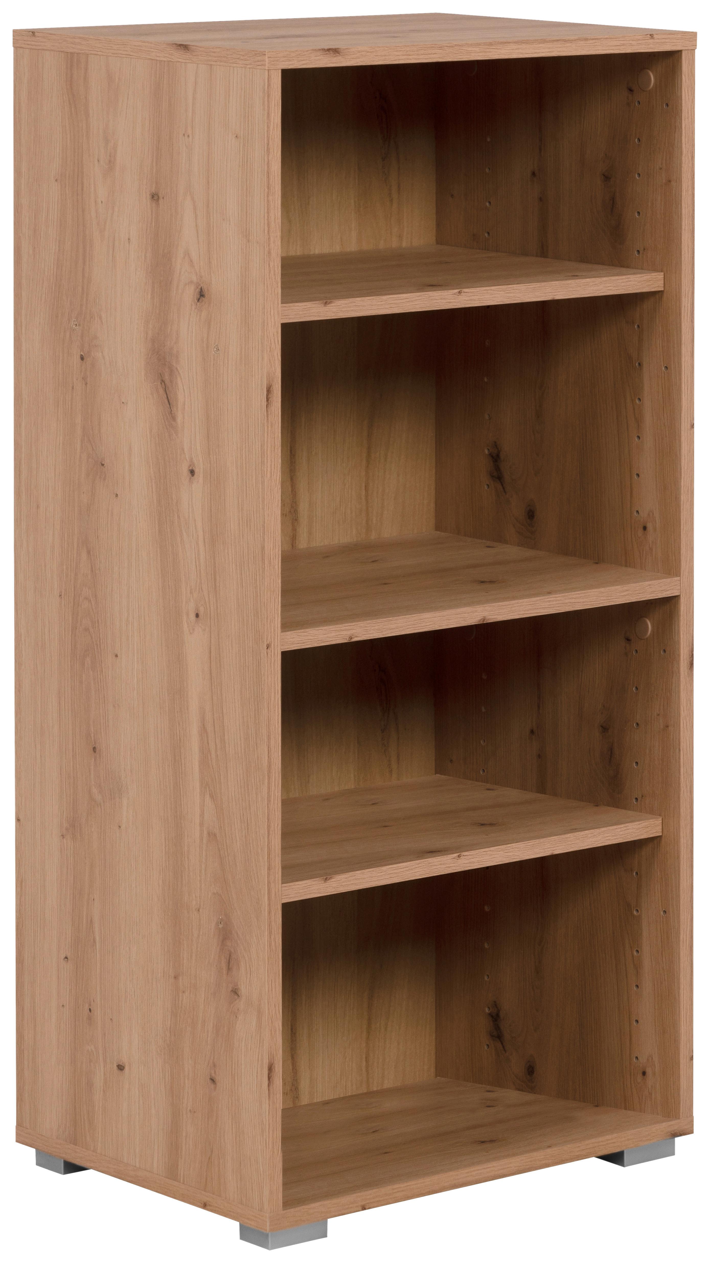 Regal Fyn 20A Eiche Artisan B: 46 cm - Alufarben/Eiche Artisan, Design, Holzwerkstoff (46/96,5/33,5cm) - MID.YOU