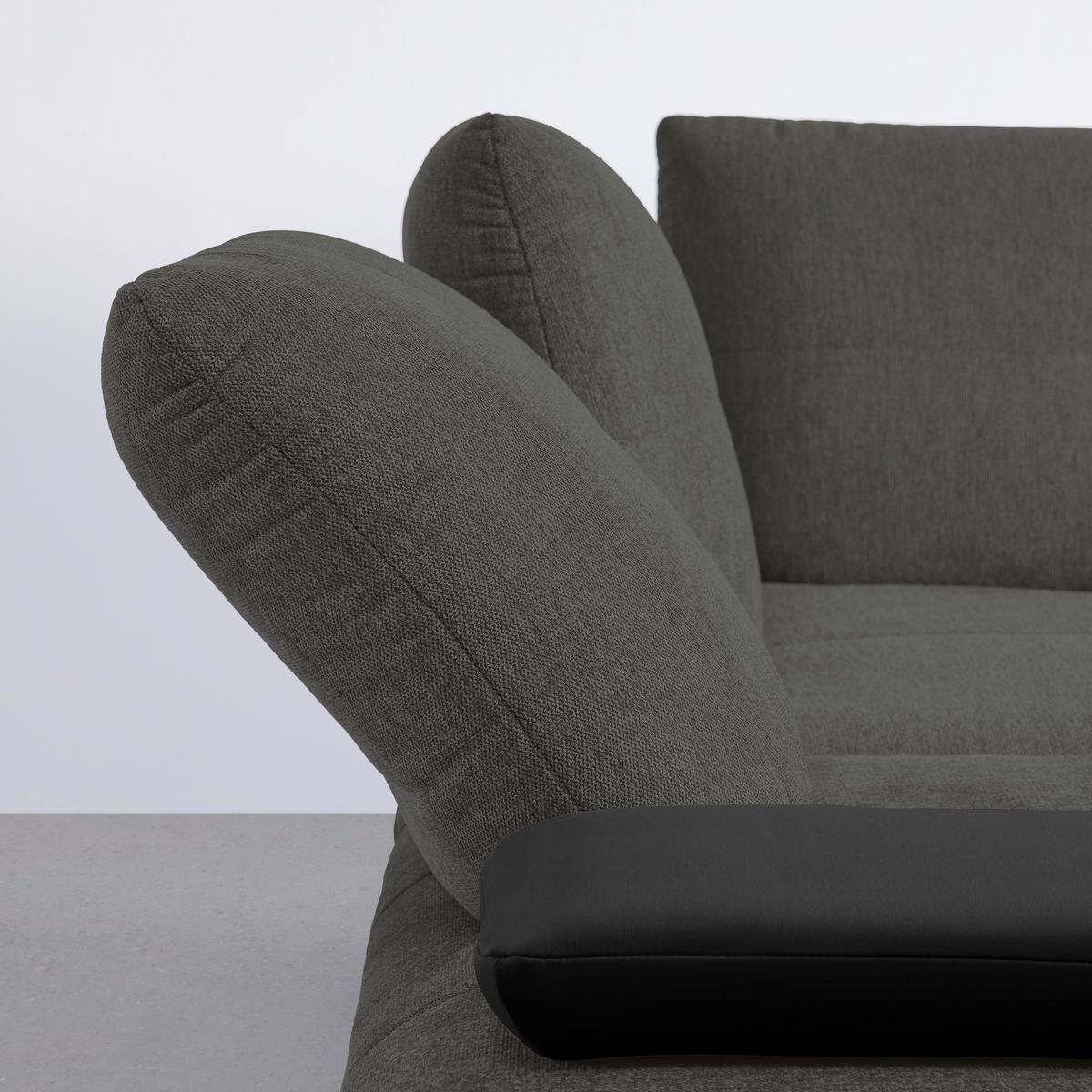 Rohová sedačka TRENDY, levá, černá / antracitová - černá/antracitová, Moderní, kov/kompozitní dřevo (250/93/310cm) - Premium Living