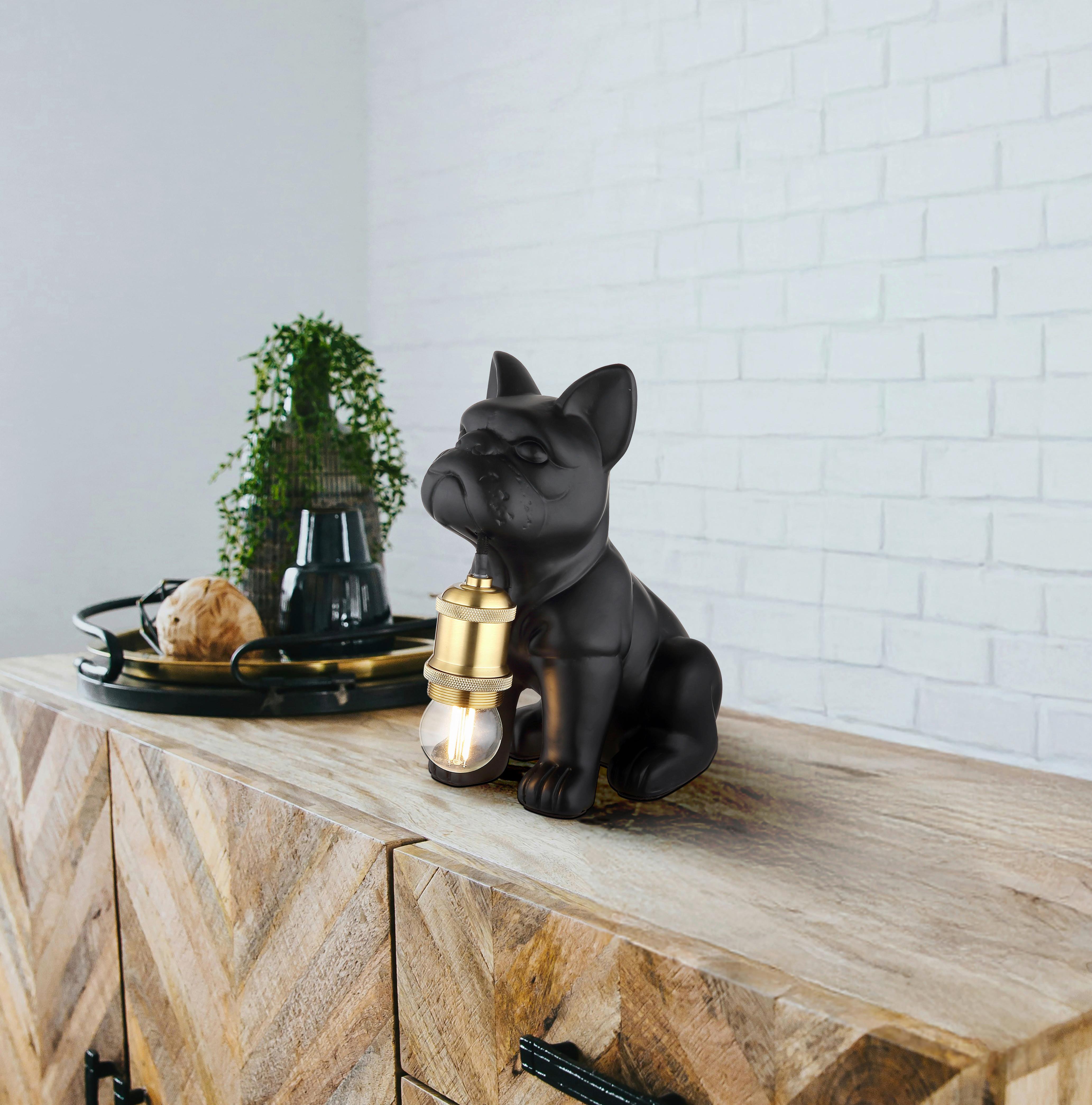 Tischleuchte Carlos - Schwarz/Kupferfarben, Basics, Keramik/Metall (19,5/12,5/24cm)