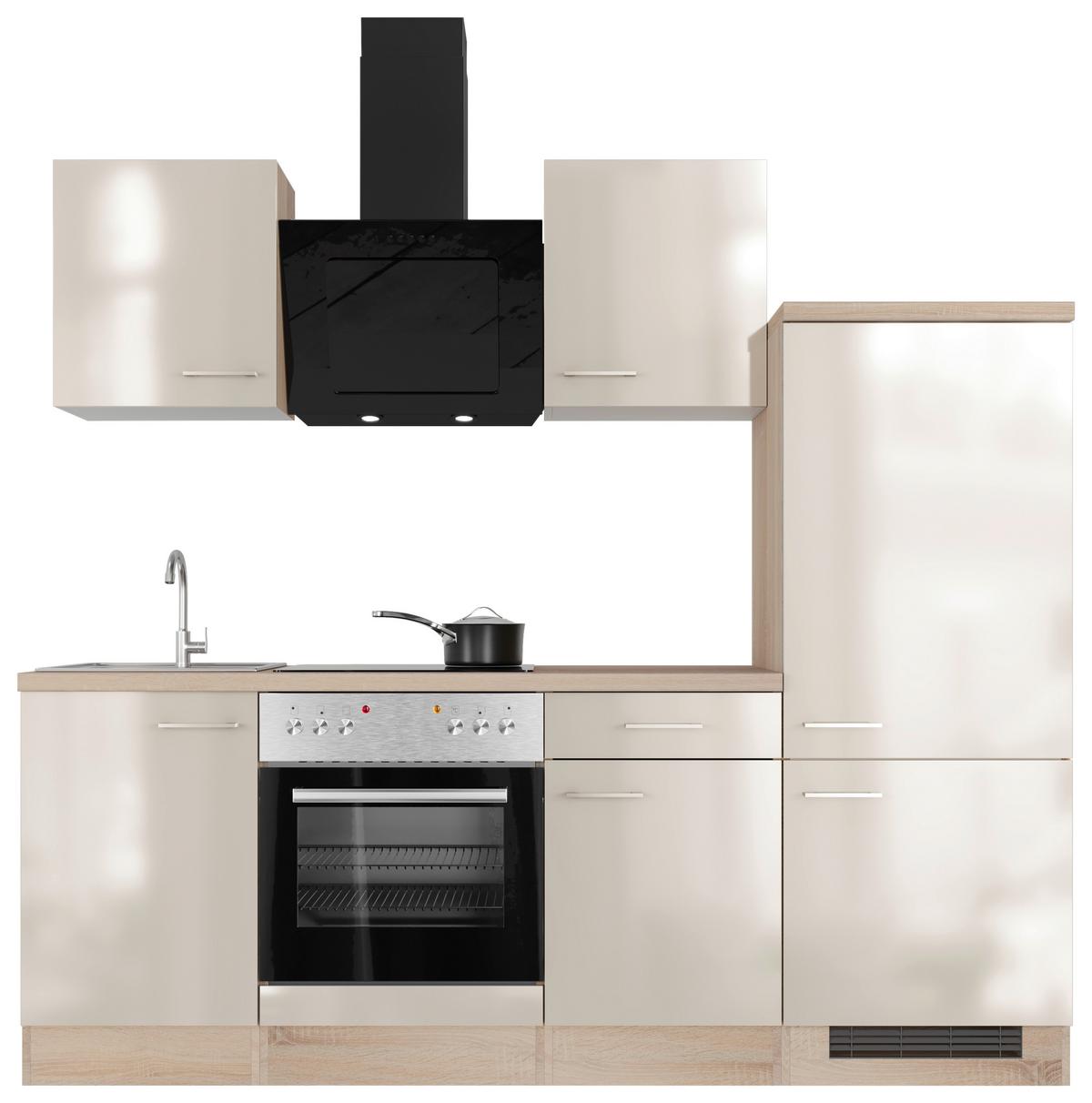 Küchenblock Nepal Sonoma Eiche/Kaschmir B: 220cm - Kaschmir/Sonoma Eiche, MODERN, Holzwerkstoff (220cm) - FlexWell