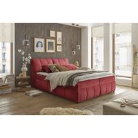 Boxbett Mit Topper & Bettkasten 160x200 Valencia - Rot/Schwarz, MODERN, Holzwerkstoff/Textil (160/200cm) - MID.YOU