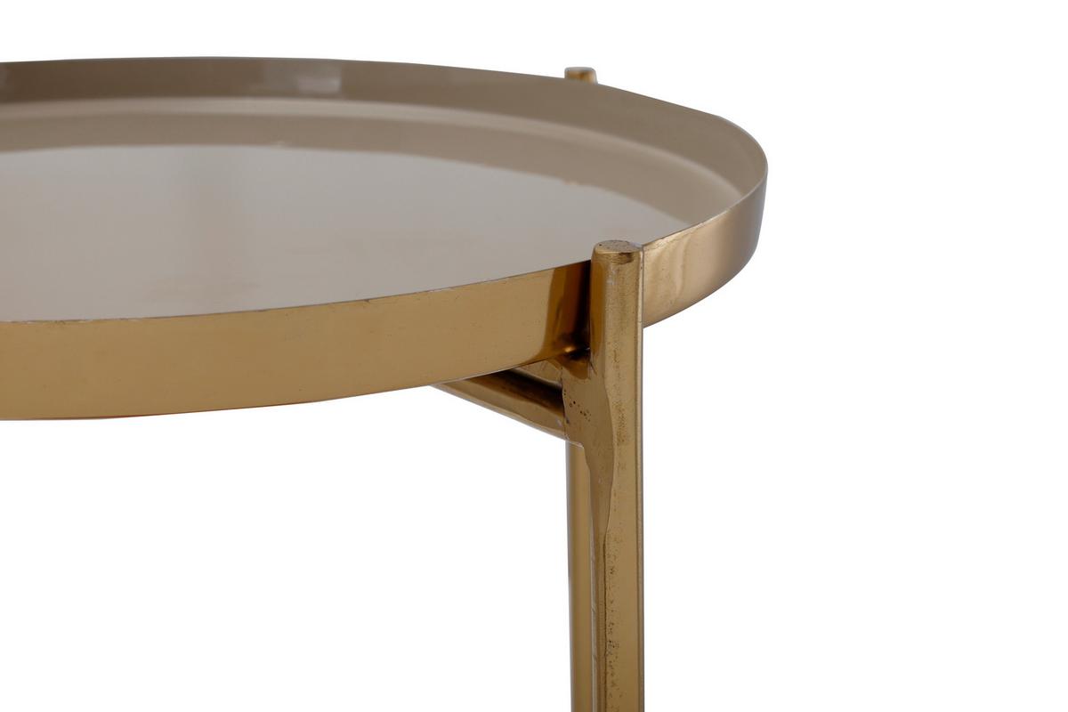 Beistelltisch Art Deco 1025 Koralle/Taupe B: 25 cm - Taupe/Koralle, Design, Metall (25/60cm) - Kayoom