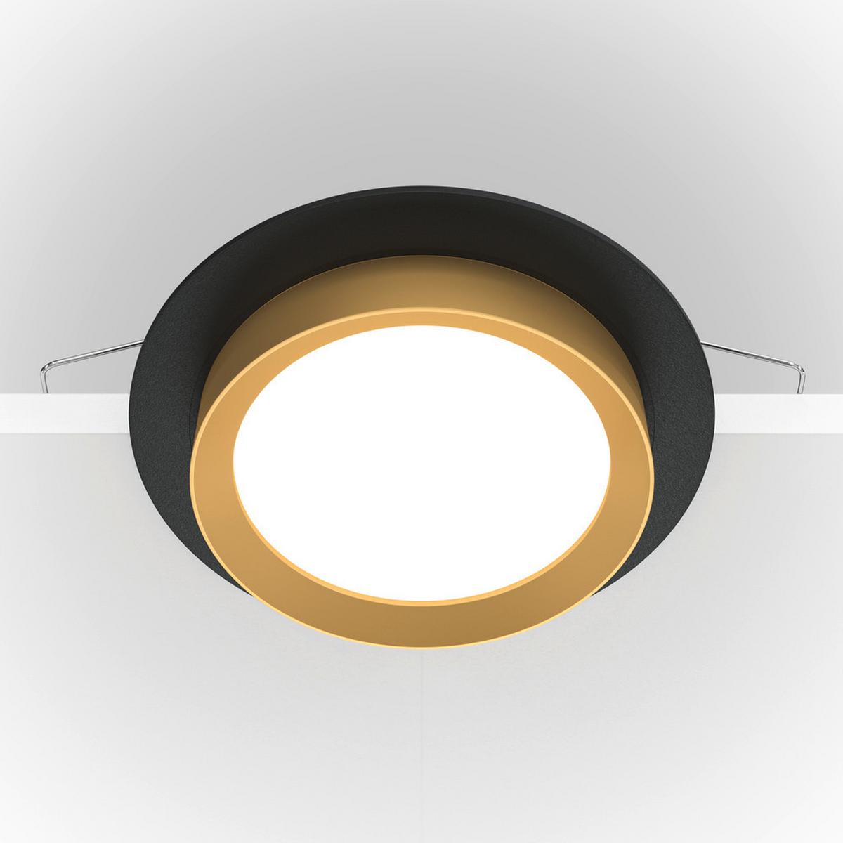 Deckenleuchte Hoop - Goldfarben/Schwarz, MODERN, Kunststoff/Metall (11/5,3cm) - MAYTONI