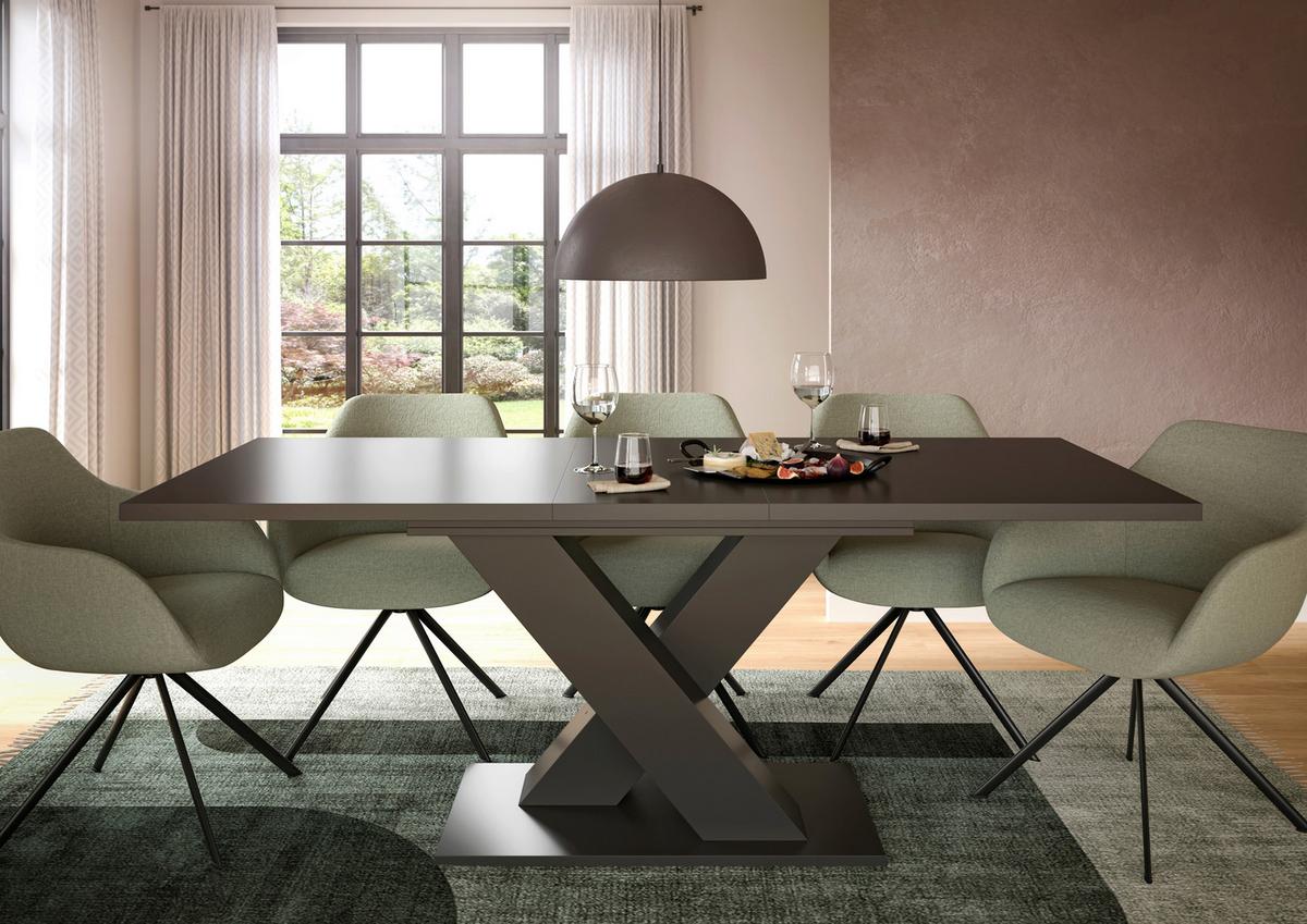 Ausziehtisch Marlon 150 Az Grau Auf 190 cm ausziehbar - Dunkelgrau, Trend, Holzwerkstoff (150-190/76/90cm)