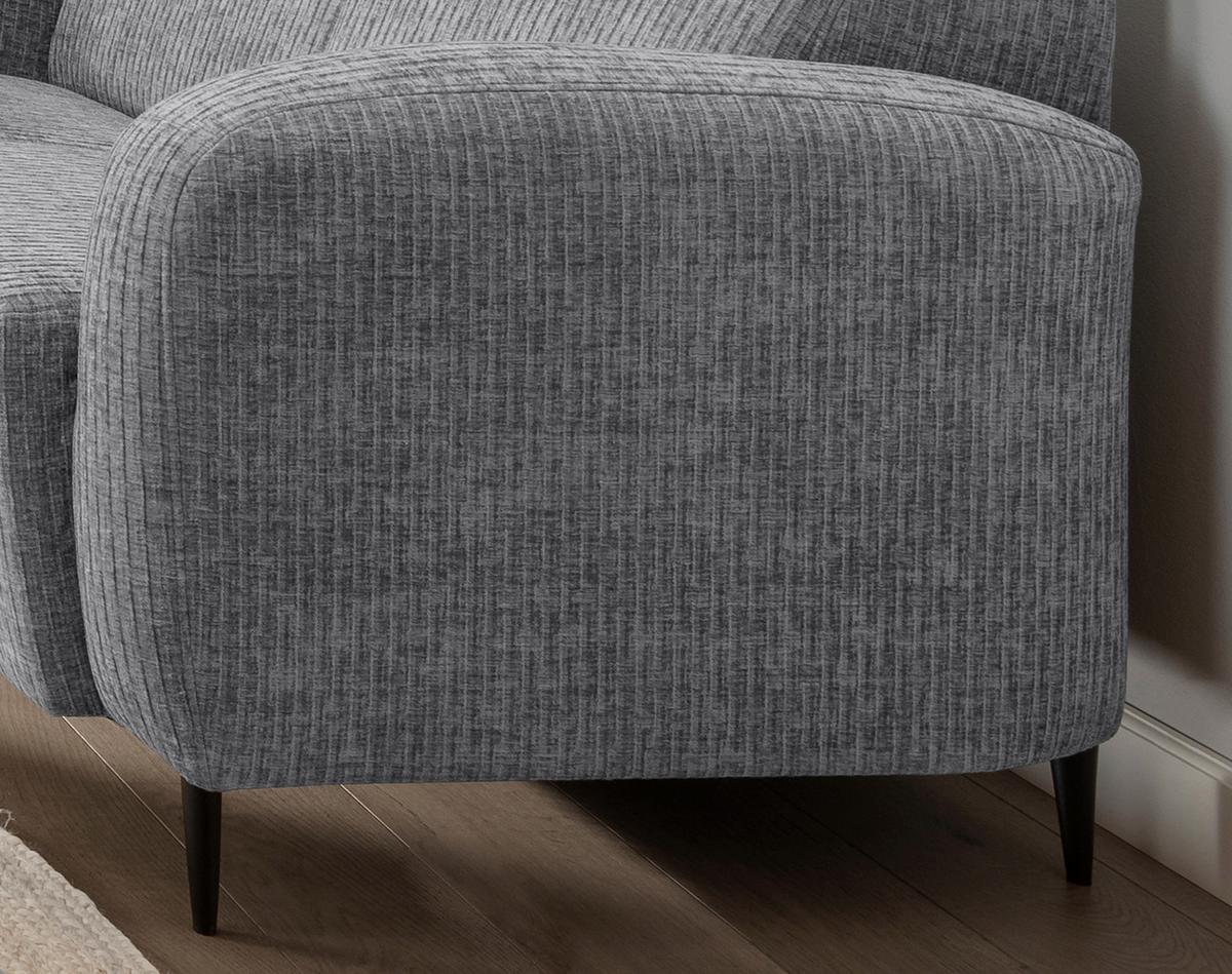 3-Sitzer-Sofa Marone Grau B: 180cm - Schwarz/Grau, MODERN, Textil (180/76/90cm) - Livetastic