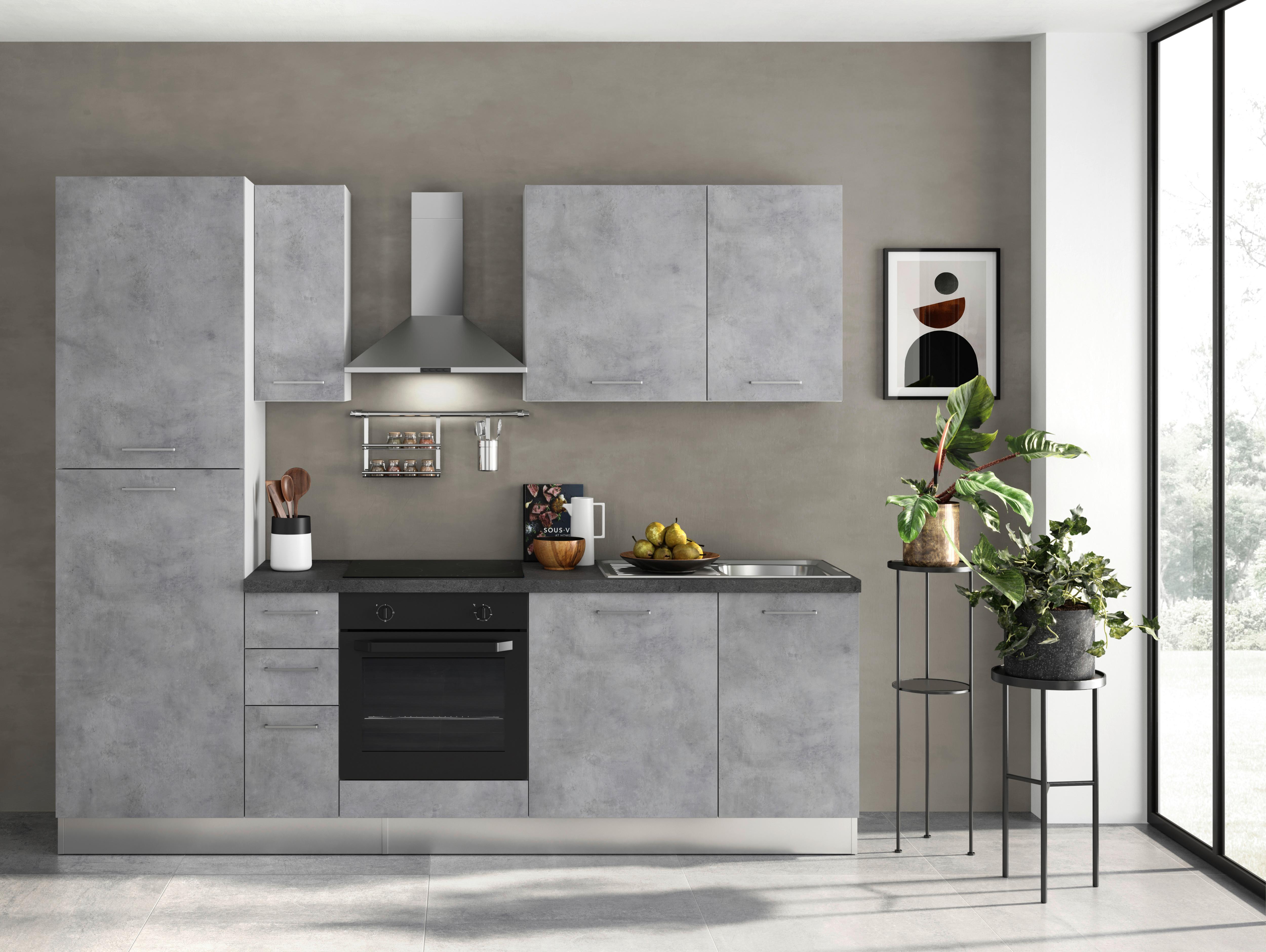 Küchenblock Gardena B: 255 Cm Grau