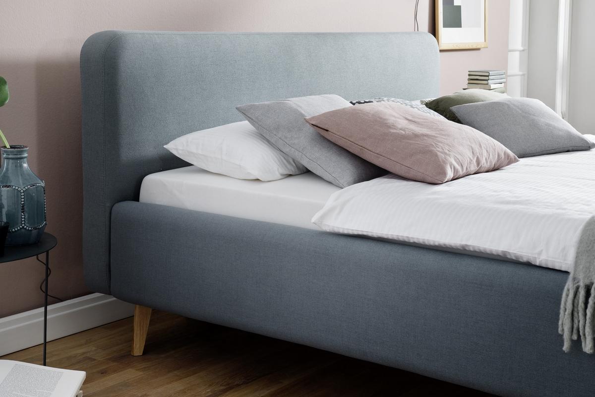 Polsterbett 140x200 Cm Mattis Hellblau - Eichefarben/Hellblau, Design, Textil (140/200cm) - Livetastic