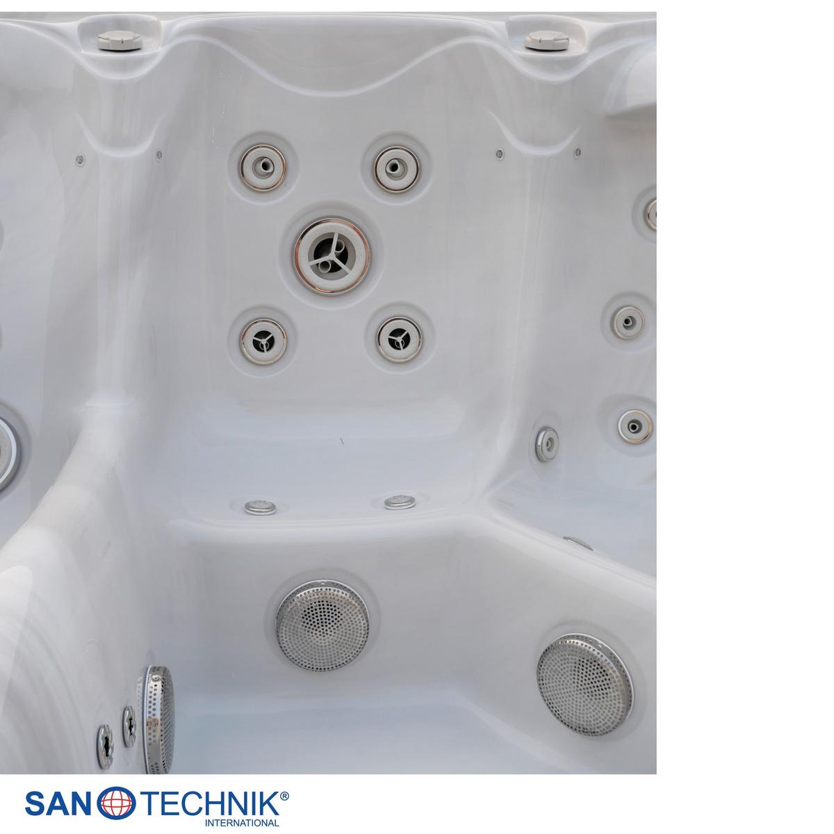WHIRLPOOL Lucca Grauweiß B: 220 cm - Grauweiß, KONVENTIONELL, Kunststoff (220/220/95cm) - Sanotechnik