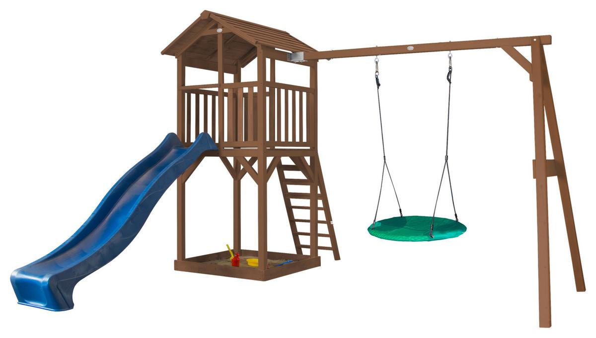 Spielturm Axi Beach Tower - Blau/Braun, KONVENTIONELL, Holz (356,6/241,9/349cm) - Ambia Garden