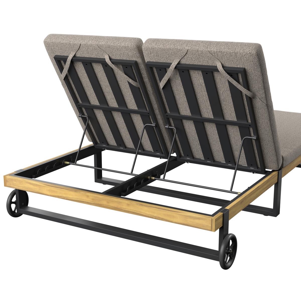 ZÁHRADNÉ LEŽADLO ELENYI - sivá, Modern, kov/drevo (200cm) - Bessagi Garden