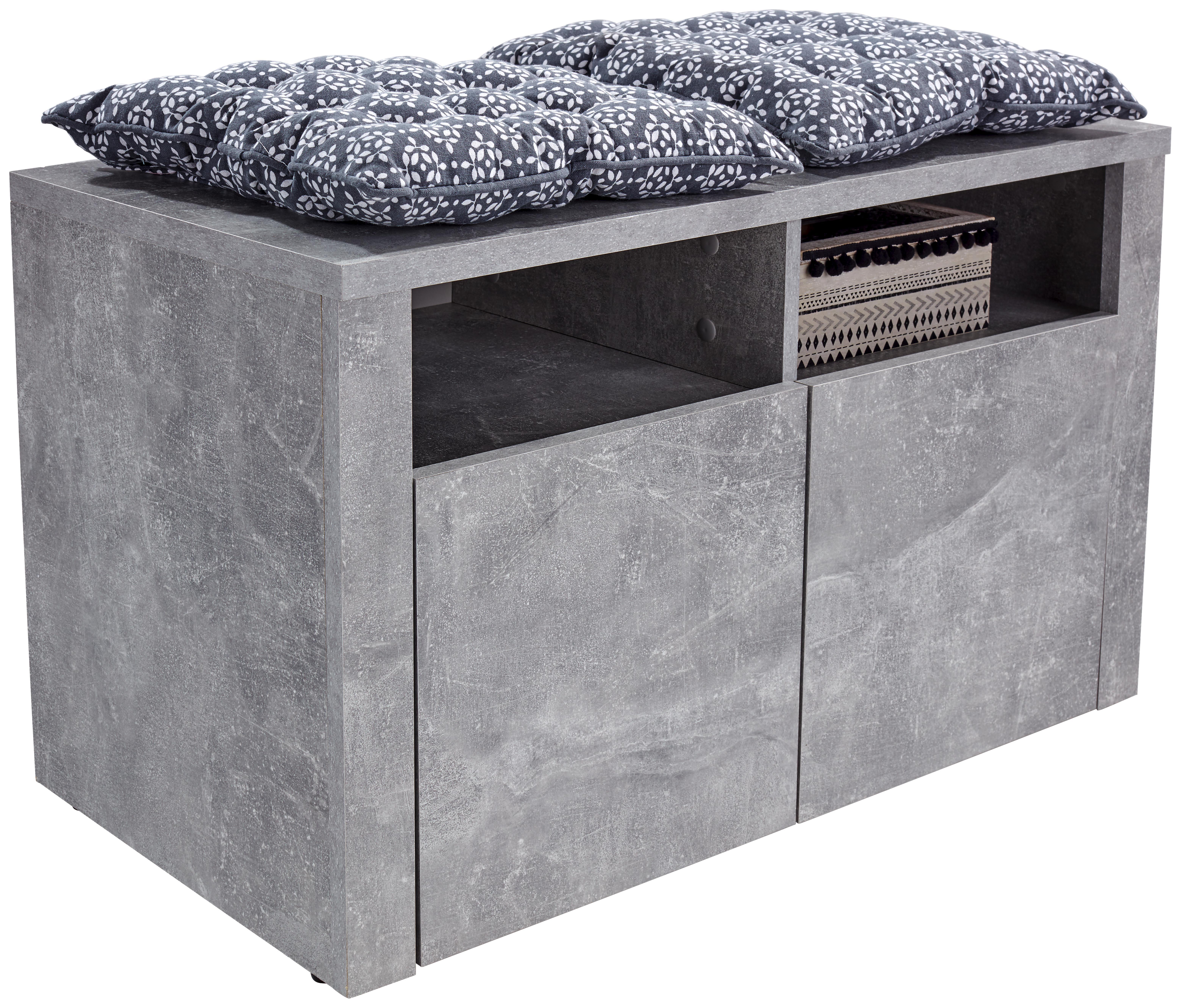 Előszobapad Simple - Világosszürke, modern, Faalapú anyag (90/49/38cm)