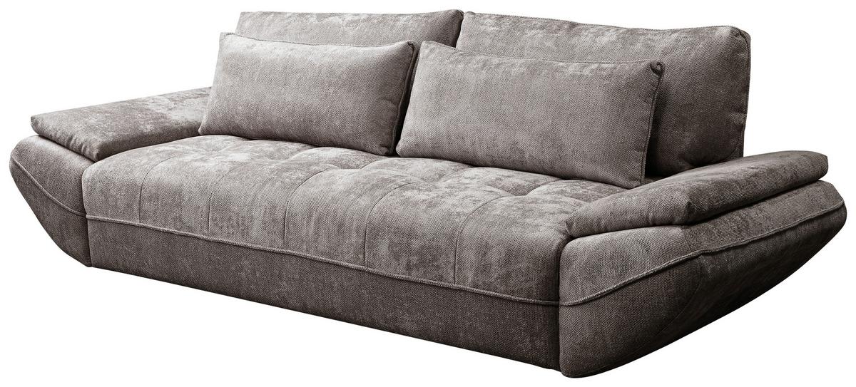 Schlafsofa Elma Taupe B: 280cm - Taupe/Schwarz, KONVENTIONELL, Holz/Holzwerkstoff (280/73-93/107cm) - MID.YOU