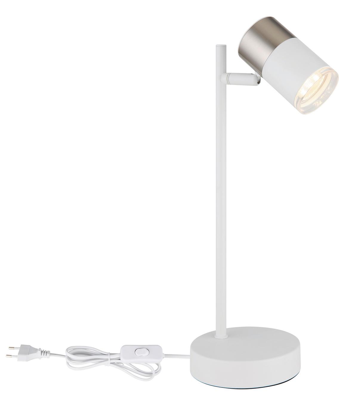 Tischleuchte 57851t - Transparent/Weiß, Design, Kunststoff/Metall (13,2/12/35cm) - Globo