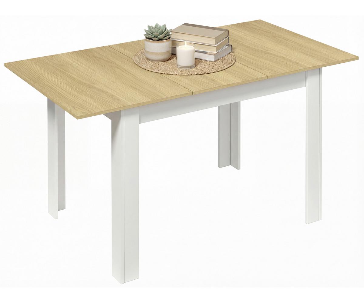 Esstisch Pesoli Weiß/Honigeiche L: 109cm - Honigeiche/Weiß, MODERN, Holzwerkstoff (109/75/80cm) - MID.YOU