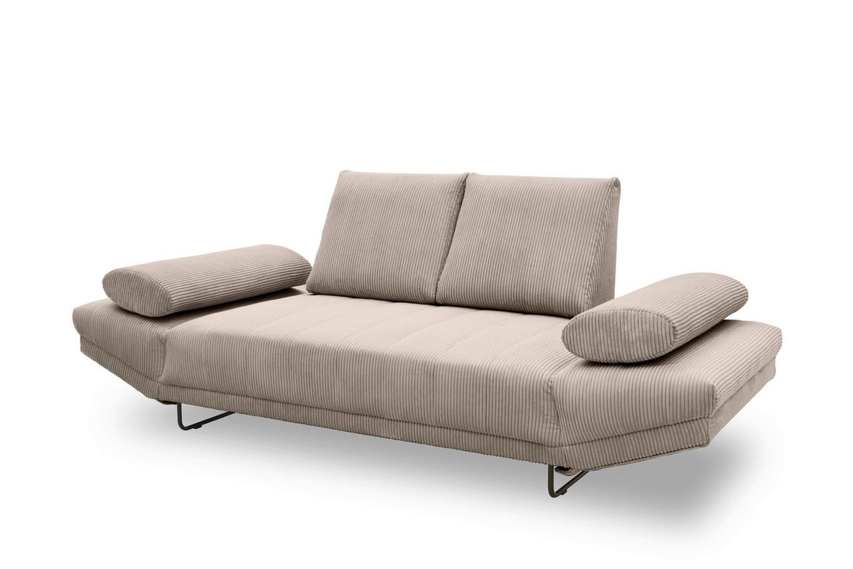 Schlafsofa Taupe B: 210 Cm - Taupe/Schwarz, Design, Textil (210/95/97cm) - MID.YOU