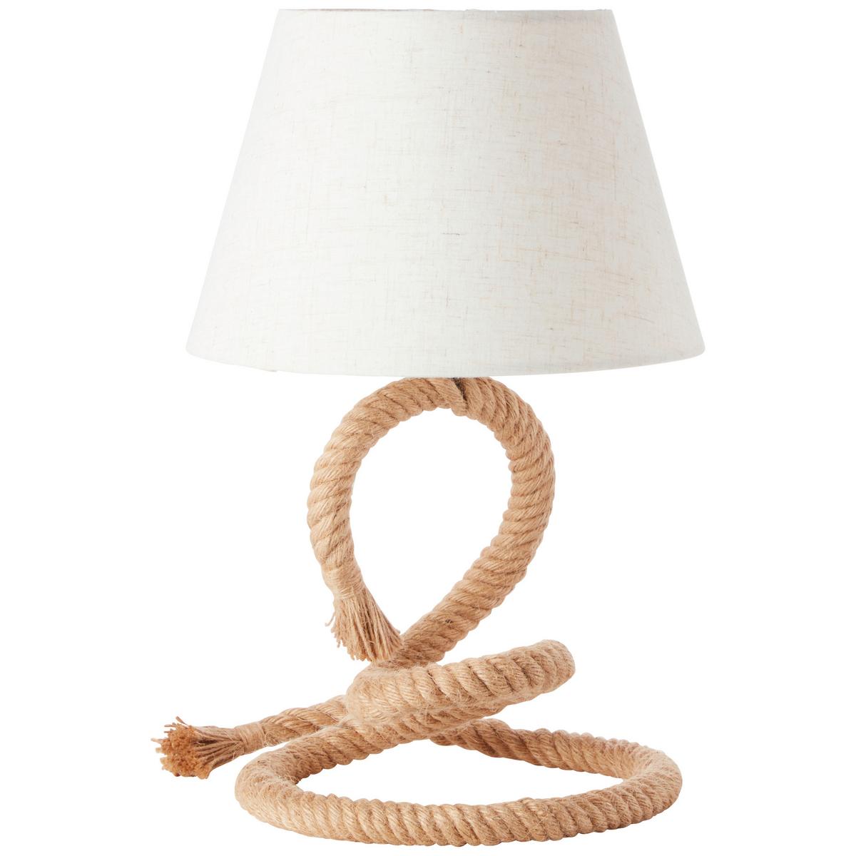 Tischlampe Sailor Naturfarben/ Weiß Mit Schnurschalter - Naturfarben/Weiß, Natur, Textil (25/40cm) - Brilliant