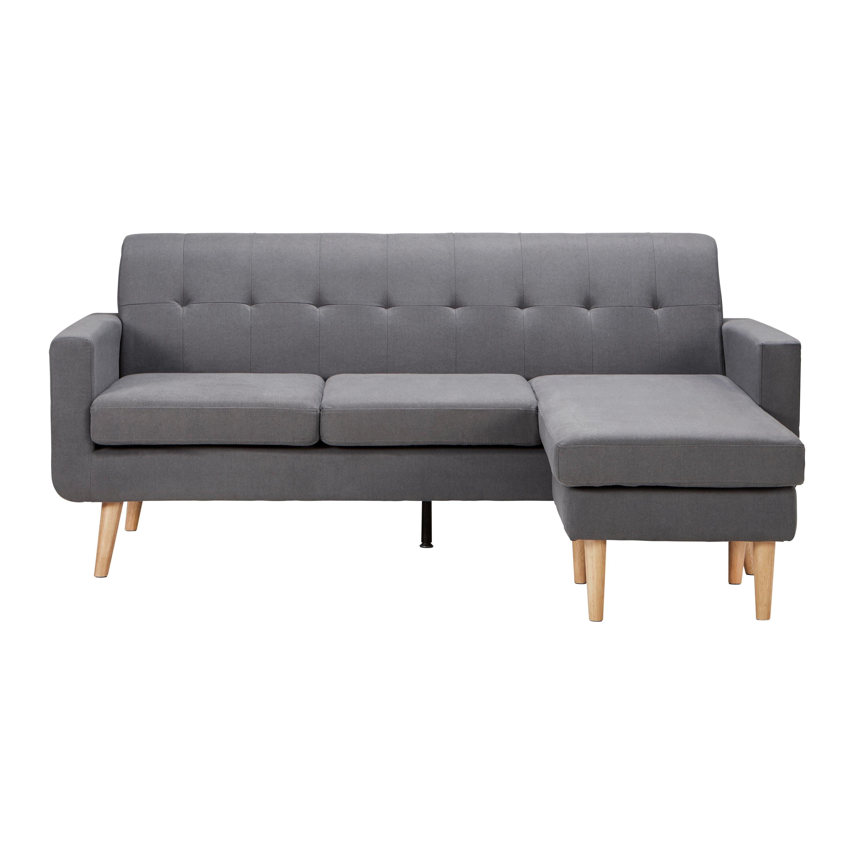 Sedací souprava TAMARA šedá - šedá/tmavě šedá, Moderní, dřevo/textil (196/82/143cm) - Bessagi Home