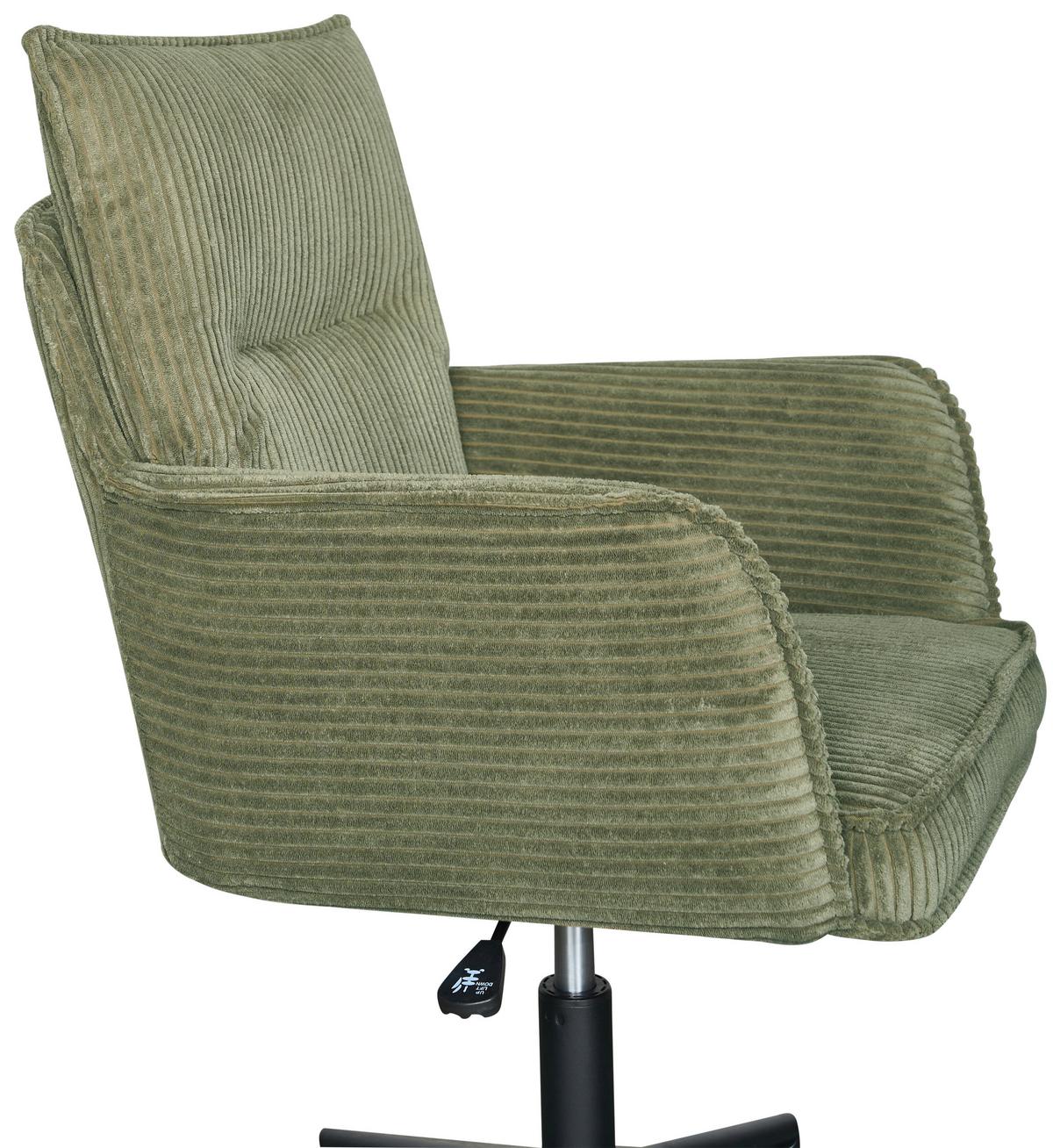 Drehstuhl Valencia Grün B: 58,5 cm - Schwarz/Grün, MODERN, Textil/Metall (58,5/88/95/63cm) - Livetastic