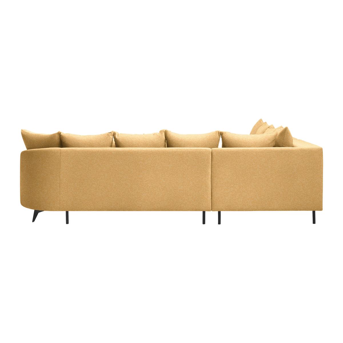 Rohová sedačka AXEL, levá, hořčicově žlutá tkanina - černá/hořčicově žlutá, Moderní, kov/textil (250/291cm) - Mömax