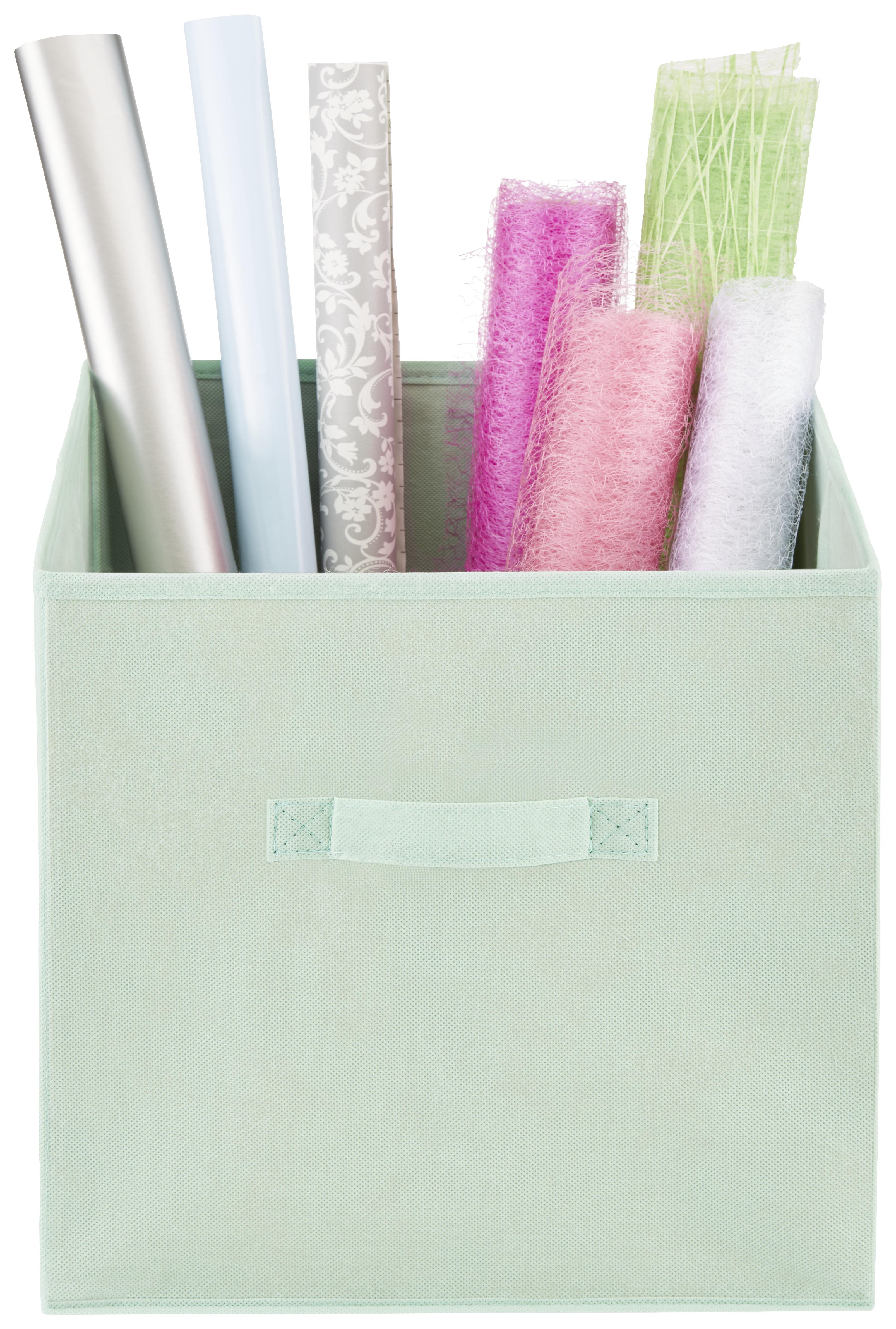 Faltbox Juana 31x31 Cm Mintgrün Textil Mit Henkel - Mintgrün, KONVENTIONELL, Karton/Textil (31/31/31cm) - Luca Bessoni