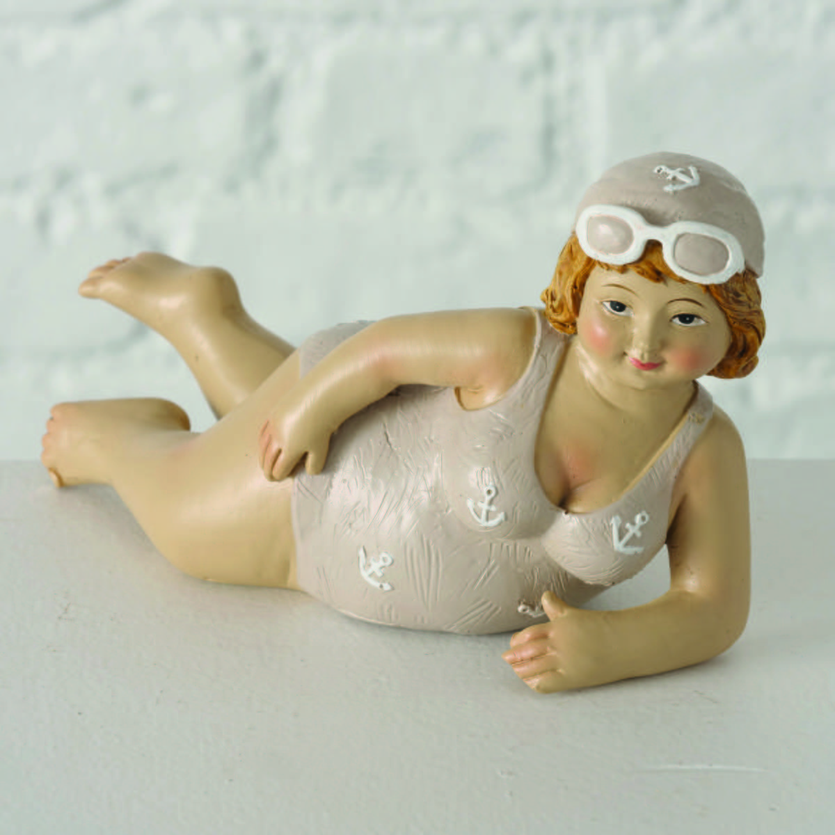 Dekofigur Dame H: 7 cm Aus Polyresin für Indoor - Beige/Creme, Basics, Kunststoff (17/7/7cm)