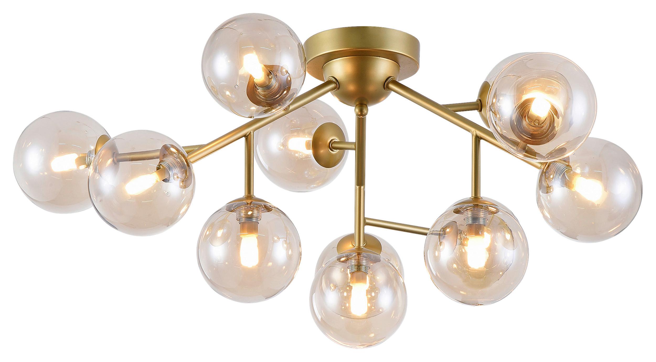 DECKENLEUCHTE DALLAS - Goldfarben, Trend, Glas/Metall (60/17,5cm) - MAYTONI