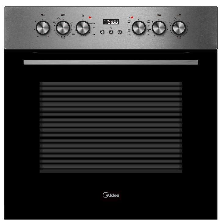 Herdset Osk 2875 Ix - Silberfarben/Schwarz, Basics, Metall (59.5/59.5/57.5cm) - Midea