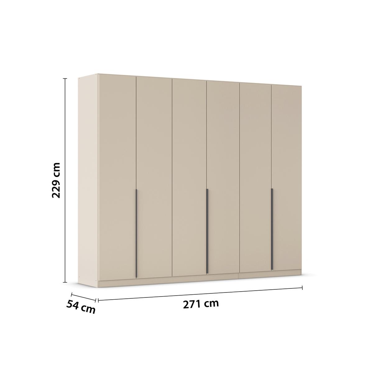 Drehtürenschrank 271 cm Alabama Super Champagner - Champagner, MODERN, Holzwerkstoff (271/229/54cm)