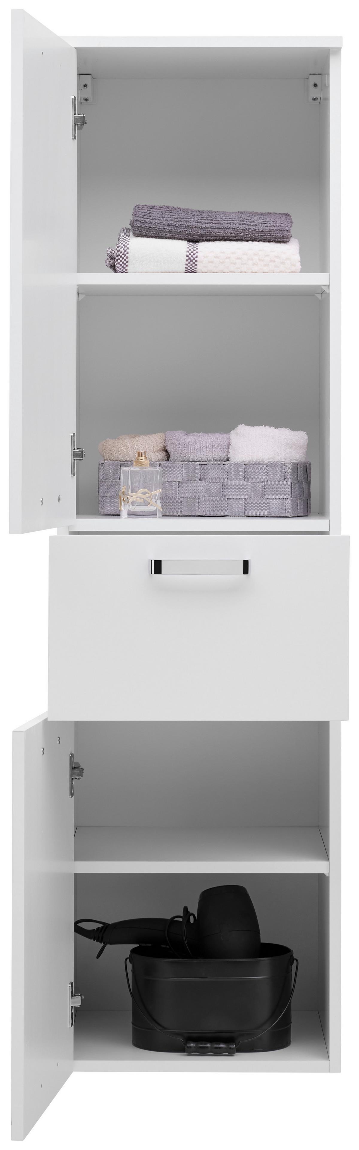 Badezimmer Hochschrank Bxh 40x147 Cm Weiß - Weiß, KONVENTIONELL, Holzwerkstoff (40/147/38,5cm) - Ondega