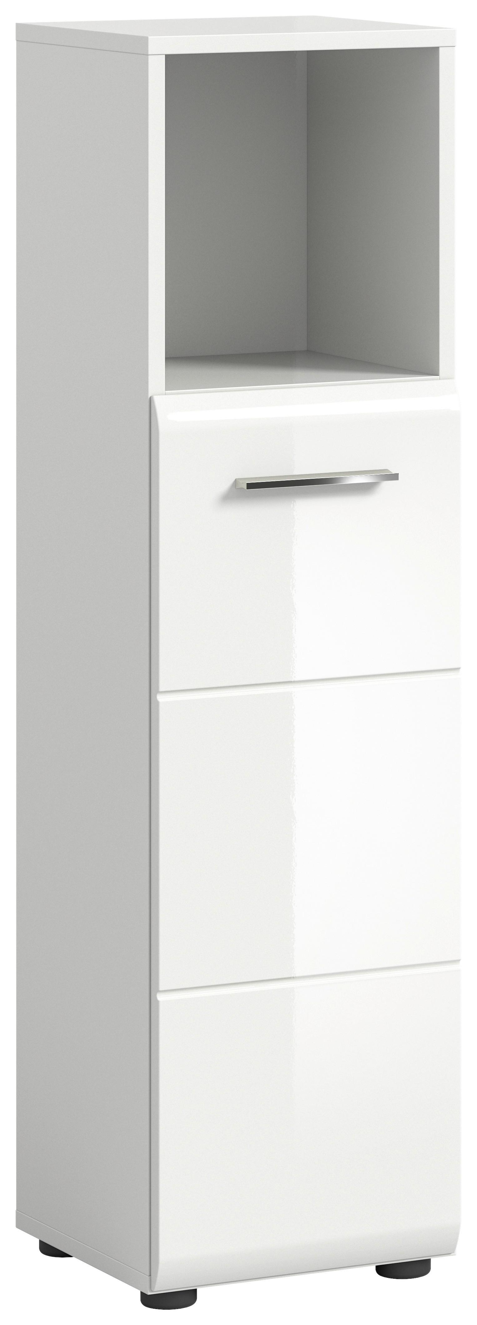 Unterschrank Ice Weiß Hg B: 30 cm - Weiß Hochglanz/Schwarz, MODERN, Holzwerkstoff (30/110/30cm) - MID.YOU