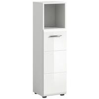 Unterschrank Ice Weiß Hg B: 30 cm - Weiß Hochglanz/Schwarz, MODERN, Holzwerkstoff (30/110/30cm) - MID.YOU
