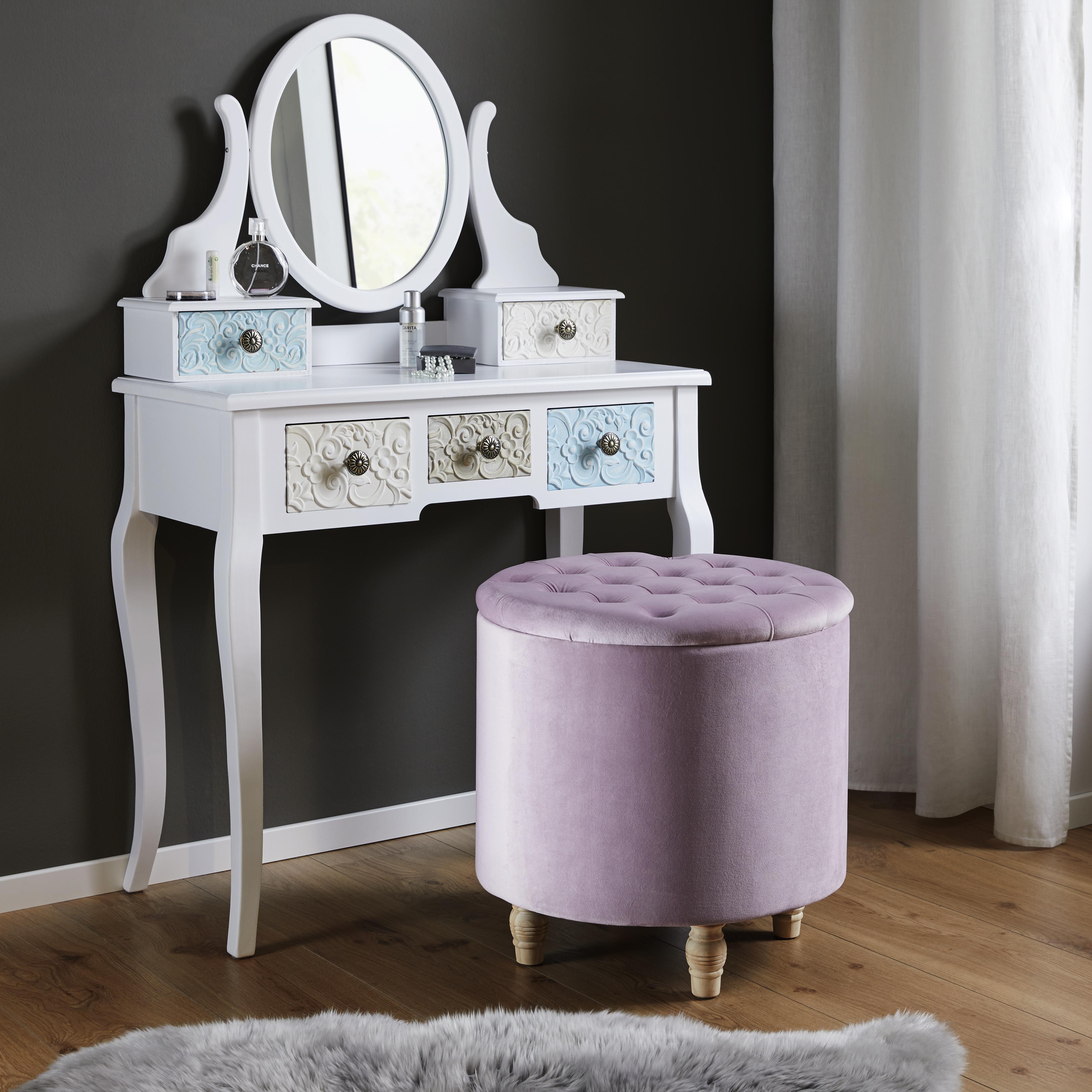 Taburet Rosalie - ružová, Moderný, drevo/textil (50/50cm) - Mömax modern living