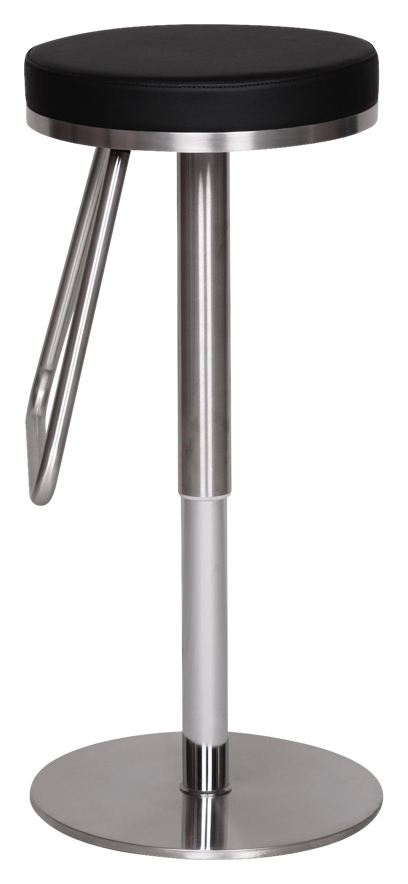 Barhocker höhenverstellbar und 360° drehbar Schwarz - Silberfarben/Schwarz, MODERN, Textil/Metall (39/54/39cm) - MID.YOU