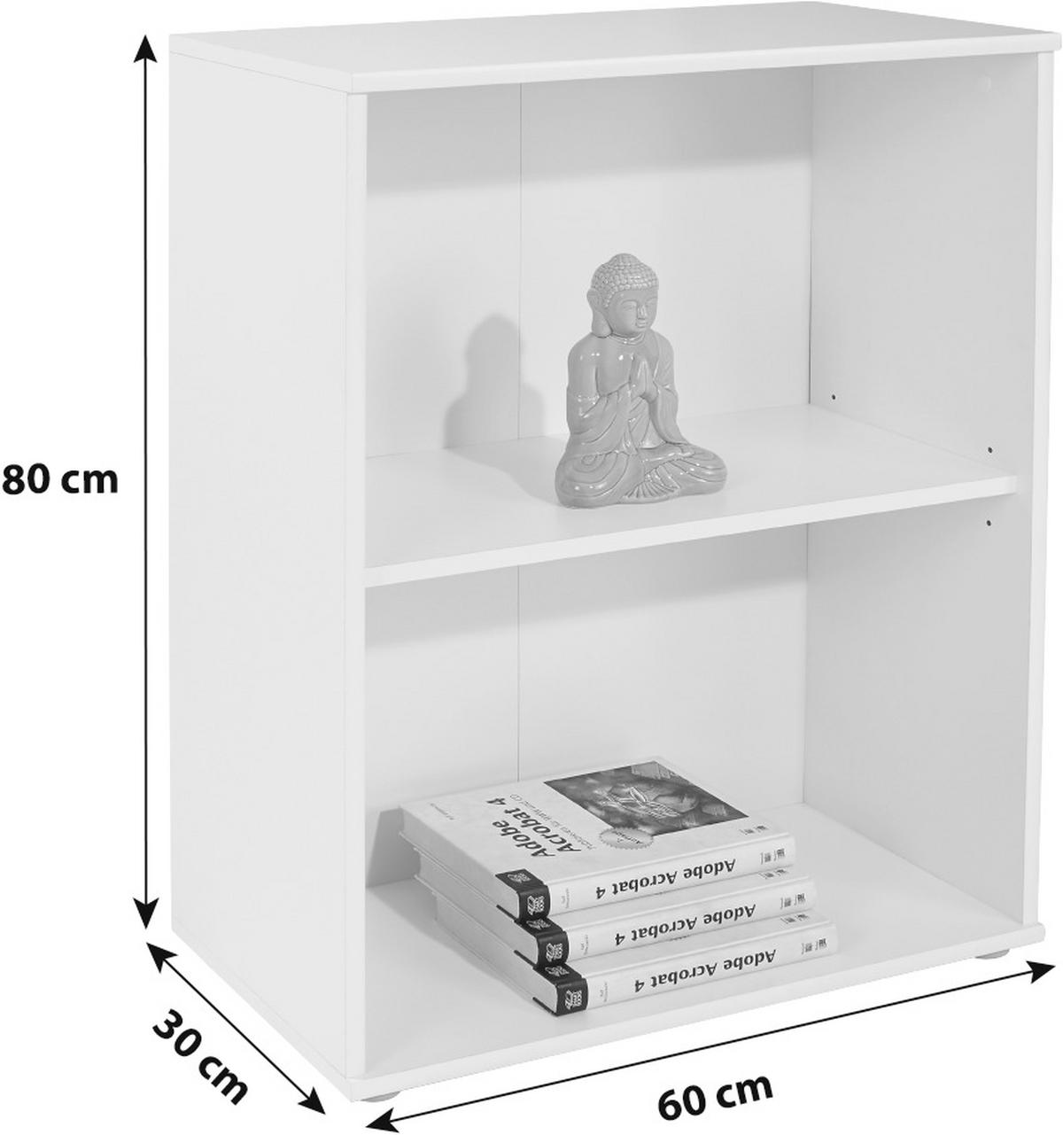 Regal Josef B: 60 Cm, Weiß - Weiß, MODERN, Holzwerkstoff (60/80/30cm)
