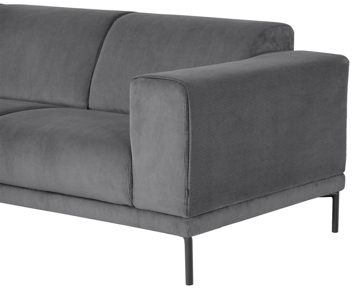 Ecksofa Erno Grau S: 262 cm - Schwarz/Grau, Design, Textil (262/183cm) - MID.YOU