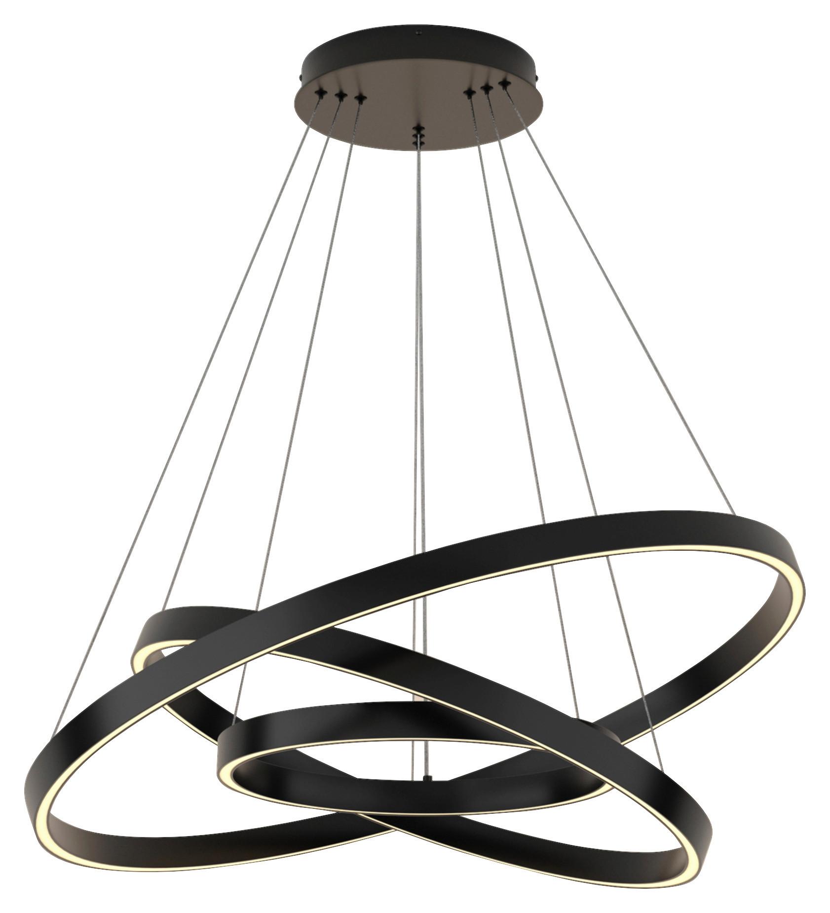 Pendelleuchte Rim - Schwarz, Basics, Metall (80/100/80cm) - MAYTONI