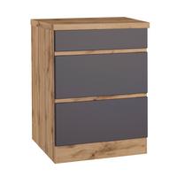 Kochfeldumbauschrank Turin 60cm Grau/eiche - Eiche Wotan/Grau, Design, Holzwerkstoff (60/86/60cm) - Held