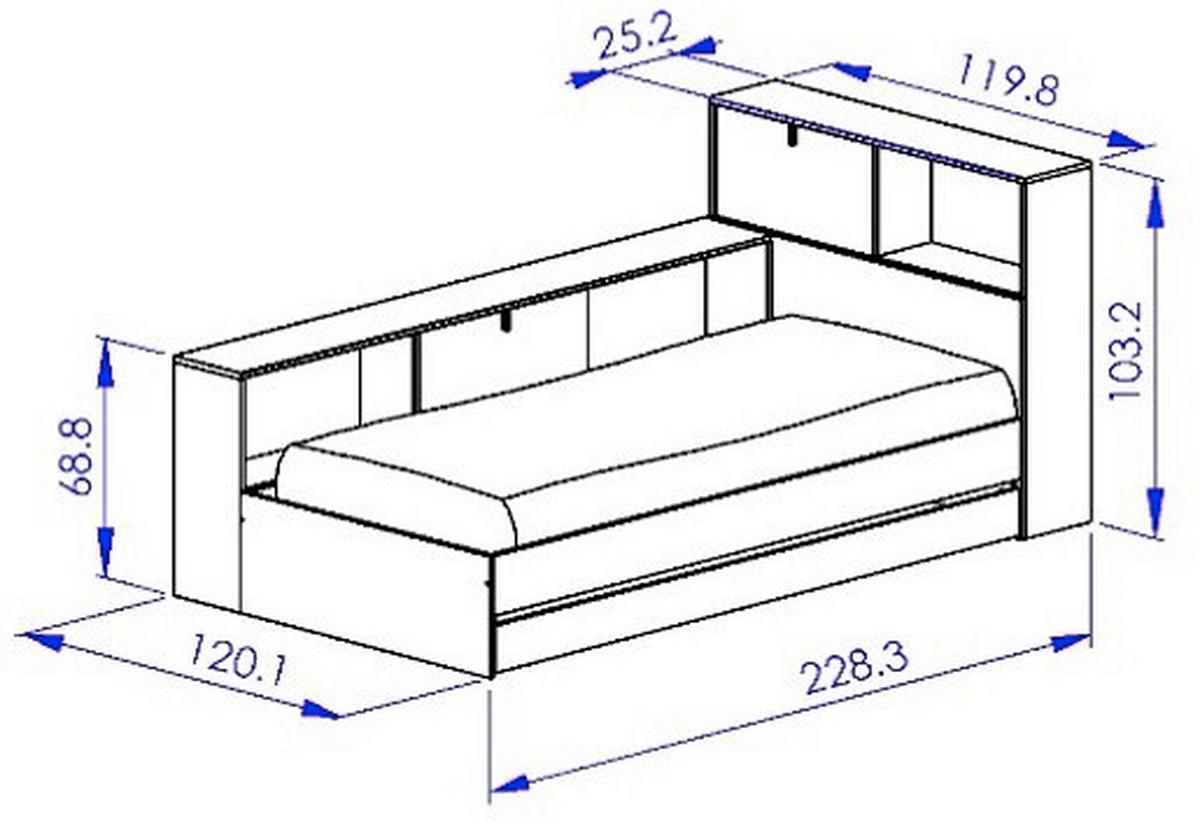 Stauraumbett VIVO 90x200 cm - Eiche Artisan, Basics, Holzwerkstoff (90/200cm)
