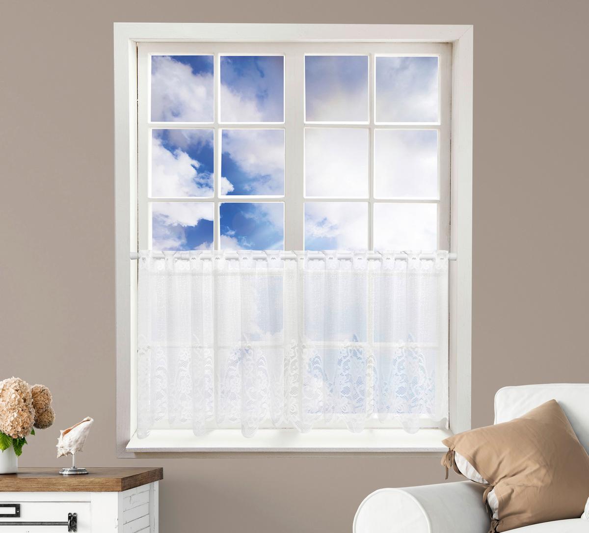 Vitrázsfüggöny Kb. 150/50cm - fehér, Konventionell, textil (150/50cm) - Ondega