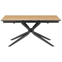 Esstisch Liana Teakfarben/Schwarz L:160-240cm - Schwarz/Teakfarben, MODERN, Glas/Keramik (160-240/90/76cm) - P & B