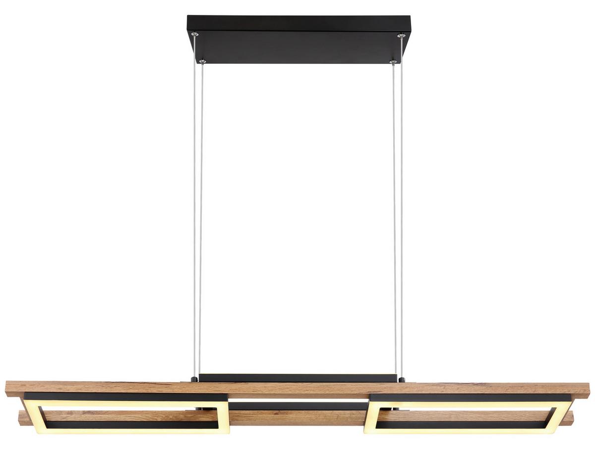 Led Függőlámpa 67266h - sötétbarna/fekete, Design, műanyag/faalapú anyag (100/14/120cm) - Globo