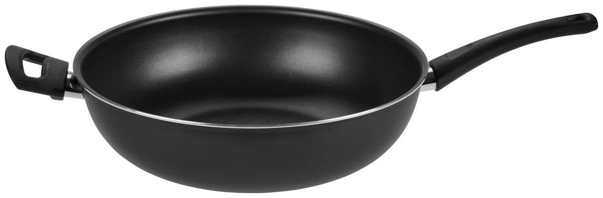 Bratpfanne Matilda D: ca. 32 cm Aluminium - Klar/Schwarz, MODERN, Glas/Kunststoff (32cm) - Luca Bessoni