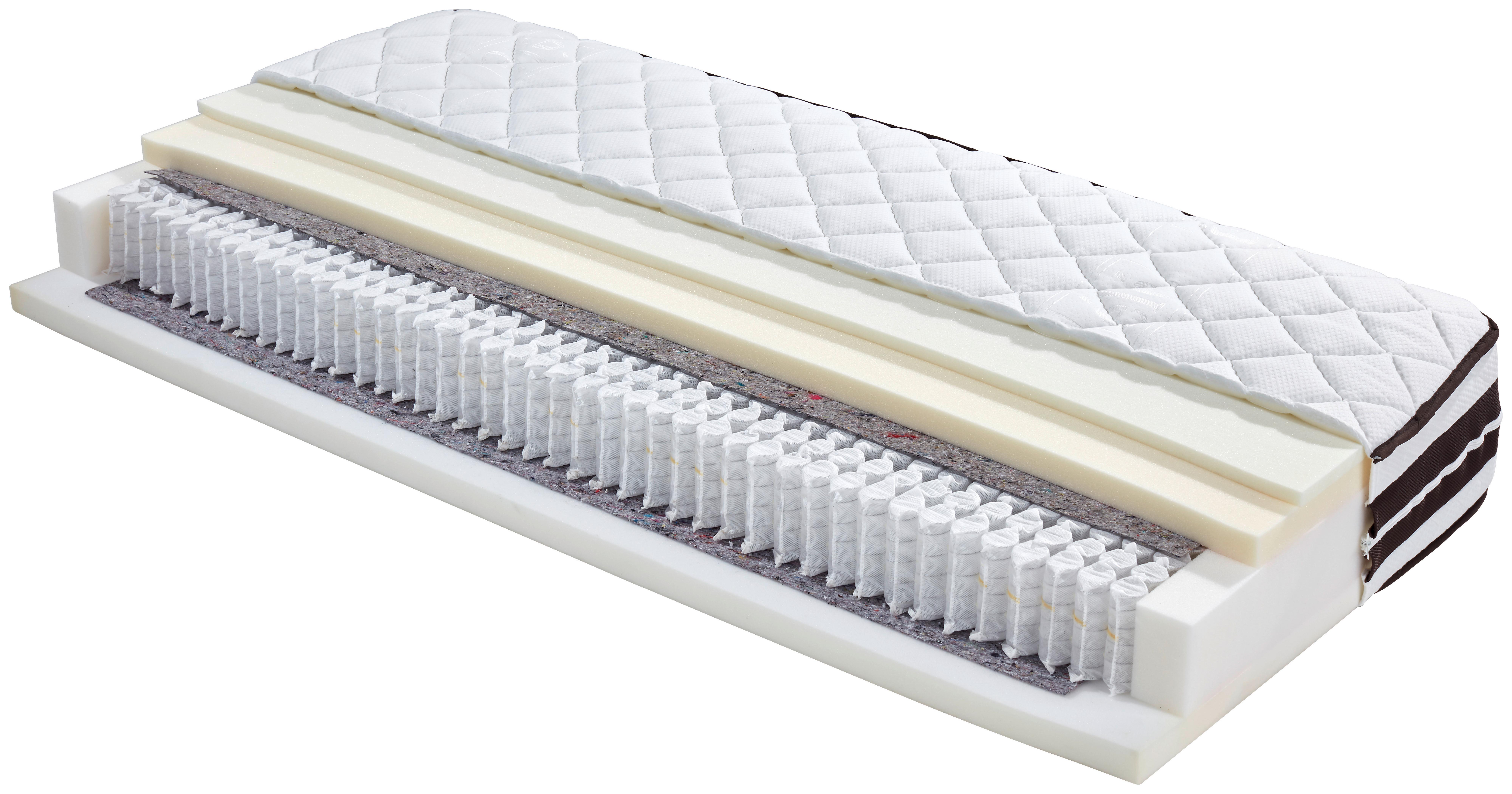 Taschenfederkernmatratze Cecile 80x200cm Mittelfest - Weiß, Textil (80/200cm) - Ele