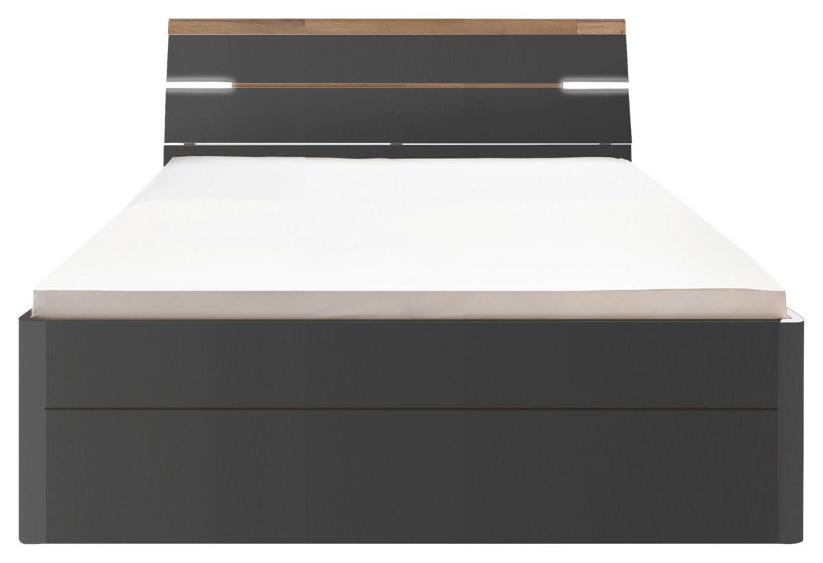 Ágykeret Mars 160/200 Cm - grafitszürke/tölgyfa színű, Konventionell, faalapú anyag (160/200cm) - MID.YOU