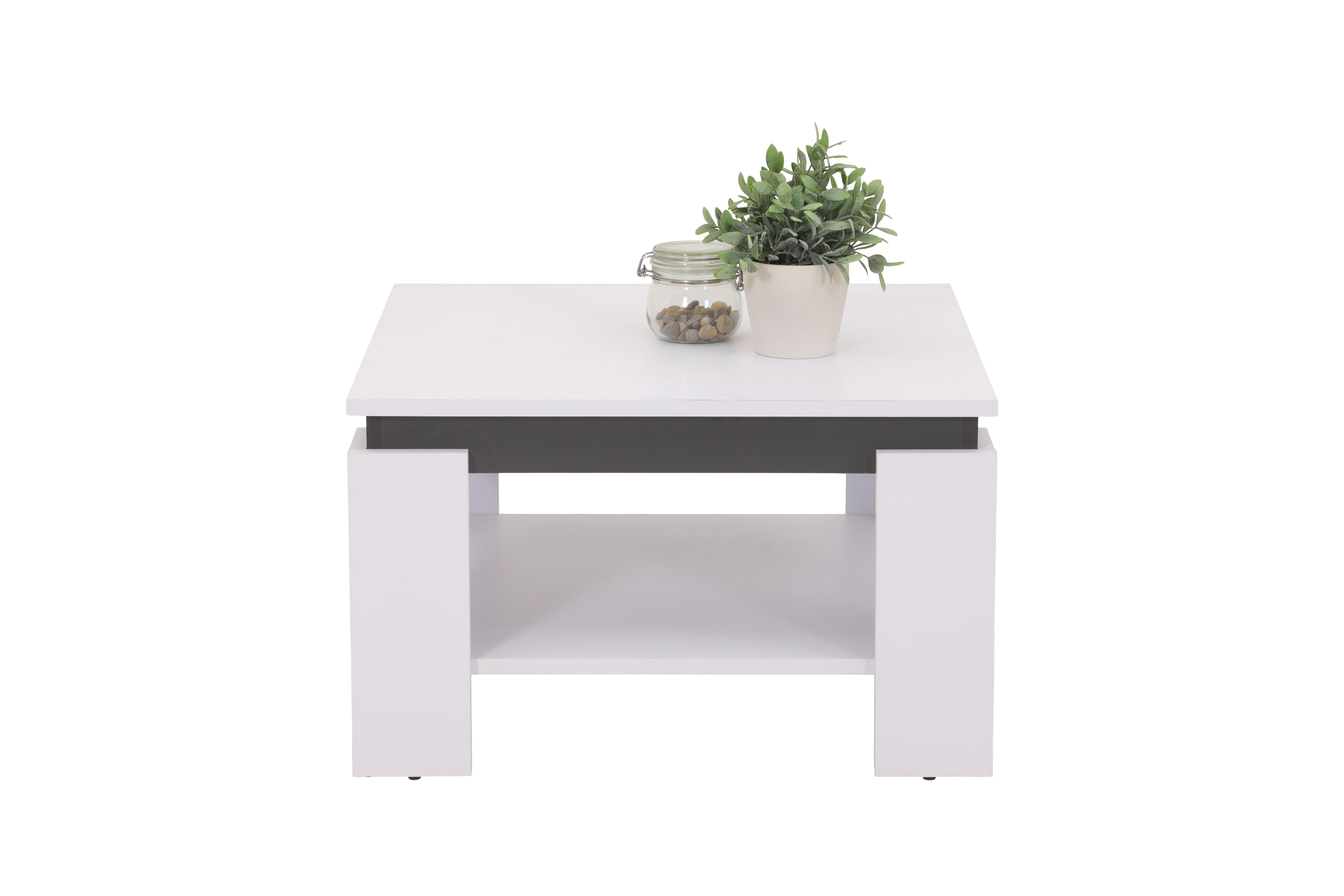 Couchtisch Tim Weiß L: 68 cm - Weiß, Design, Holzwerkstoff (68/68/41cm) - Livetastic