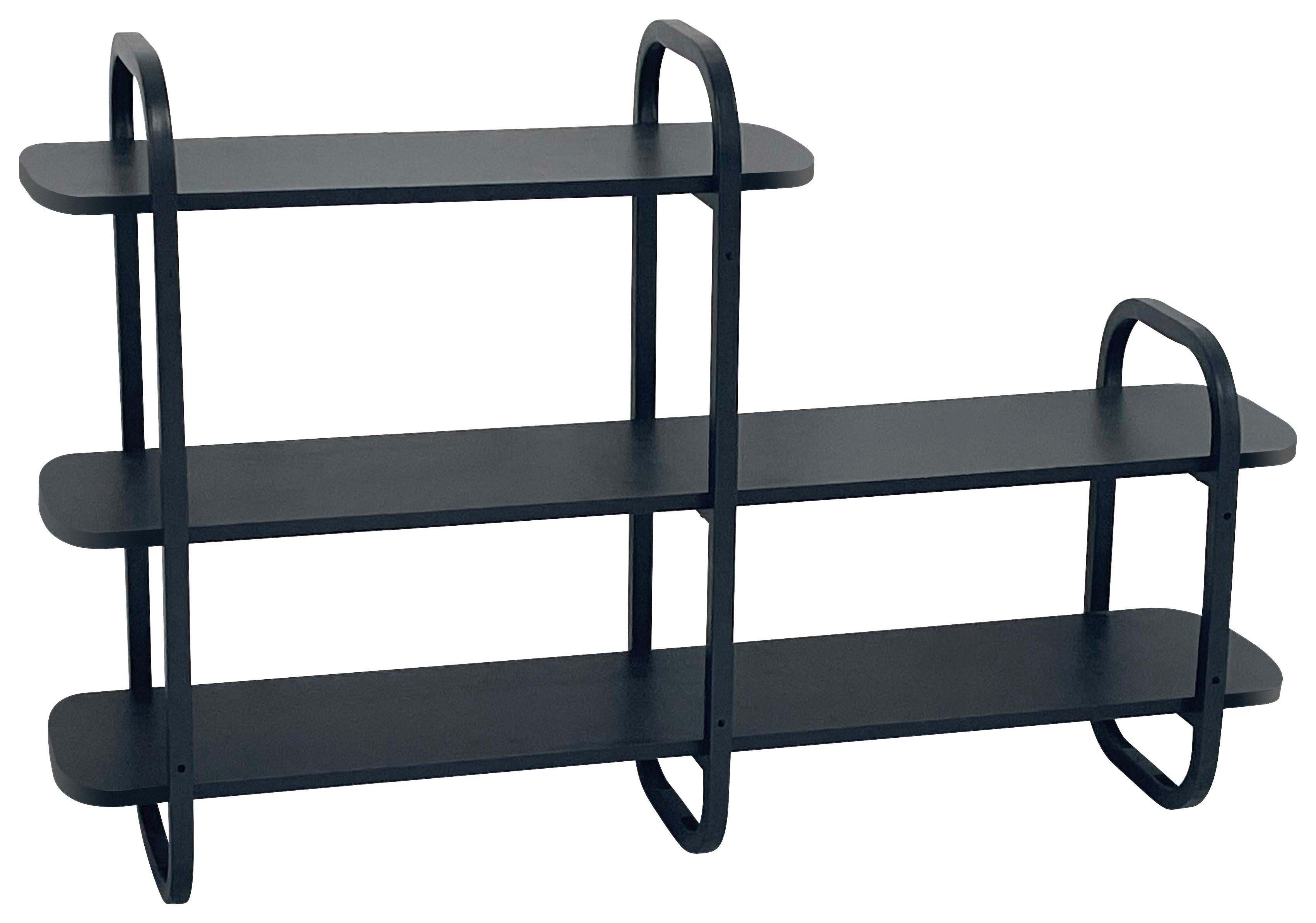 REGÁL BEND -EXKLUSIV- - čierna, Modern, kov/kompozitné drevo (115cm) - Mömax