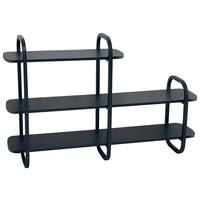 REGÁL BEND -EXKLUSIV- - černá, Moderní, kov/kompozitní dřevo (115cm) - Mömax