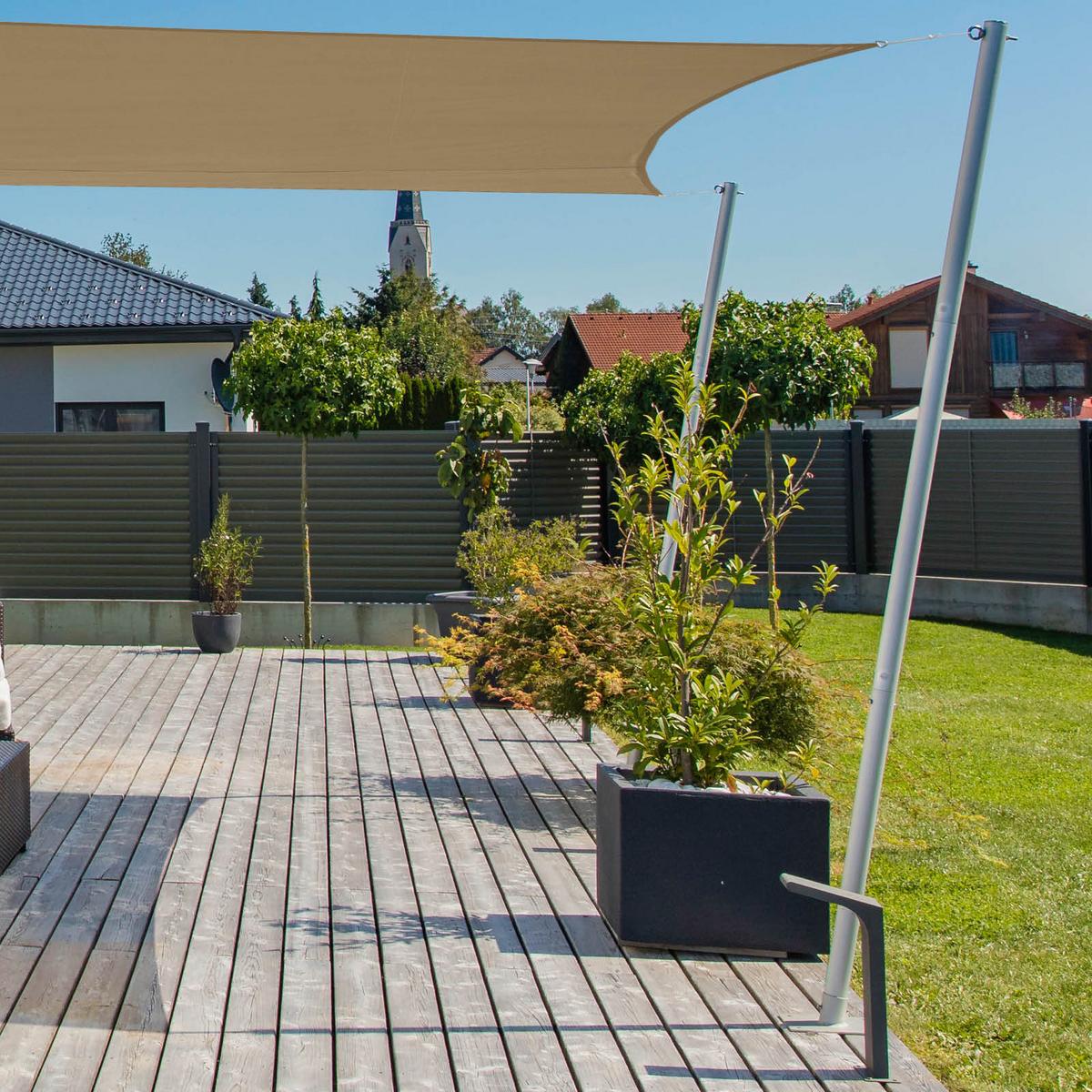 Sonnensegel Rechteck 3x4 m - Taupe, Basics (300/400cm)