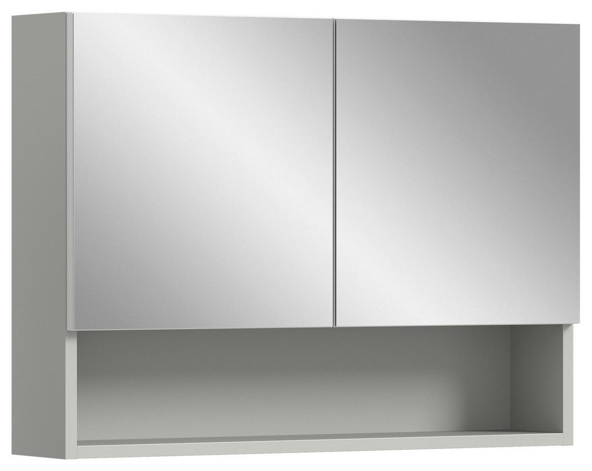 Spiegelschrank Copa 2-Türig B: 74 Cm - Weiß Hochglanz/Weiß, MODERN, Holzwerkstoff (74/55/17cm) - MID.YOU
